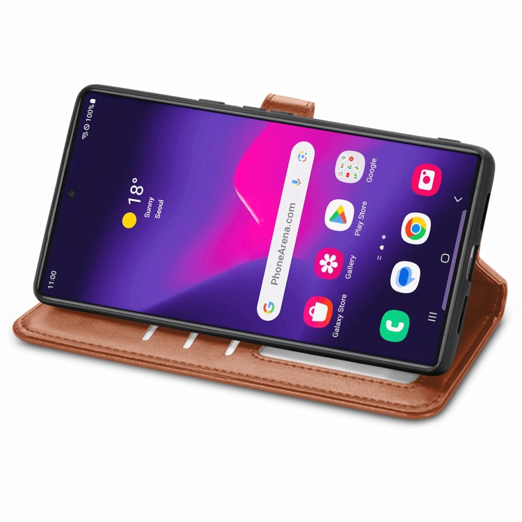 For Samsung Galaxy S25 Ultra 5G Retro Solid Color Buckle Leather Phone Case(Brown) For Samsung Galaxy S25 Ultra 5G Retro Solid Color Buckle Leather Phone Case(Brown)