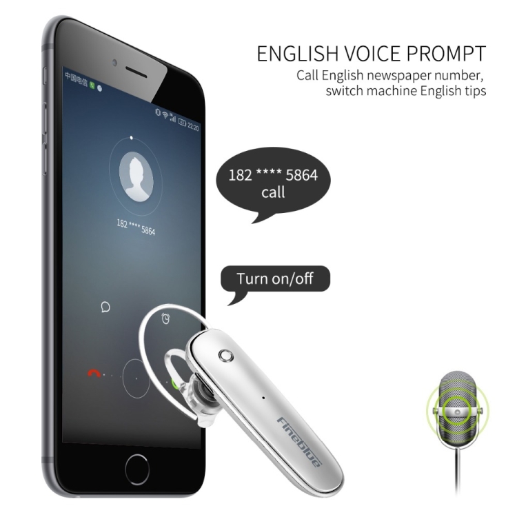 Fineblue FX-2 Bluetooth 4.0 Wireless Stereo Headset Earphones With Mic Black