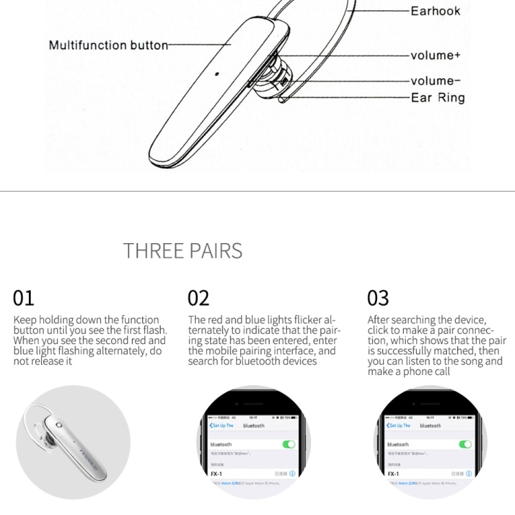 Fineblue FX-2 Bluetooth 4.0 Wireless Stereo Headset Earphones With Mic White Fineblue FX-2 Bluetooth 4.0 Wireless Stereo Headset Earphones With Mic White