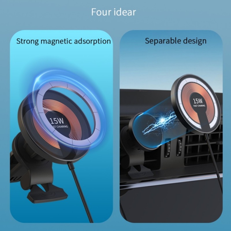 T09 2 in 1 Transparent Car Magnetic Wireless Charger 15W Fast Charging Stand T09 2 in 1 Transparent Car Magnetic Wireless Charger 15W Fast Charging Stand