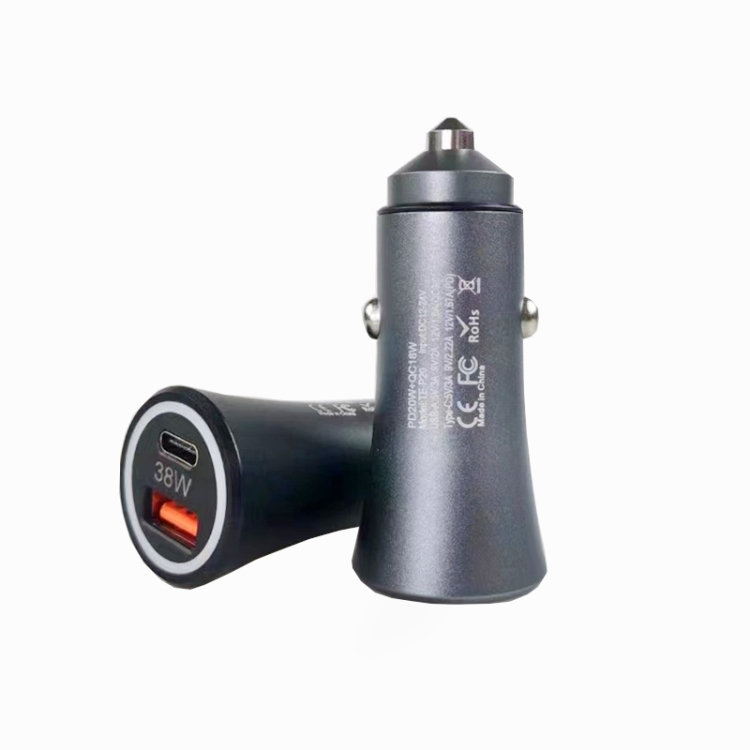 P20 38W PD3.0 20W + QC3.0 USB Safety Hammer Car Charger(Silver Gray) P20 38W PD3.0 20W + QC3.0 USB Safety Hammer Car Charger(Silver Gray)