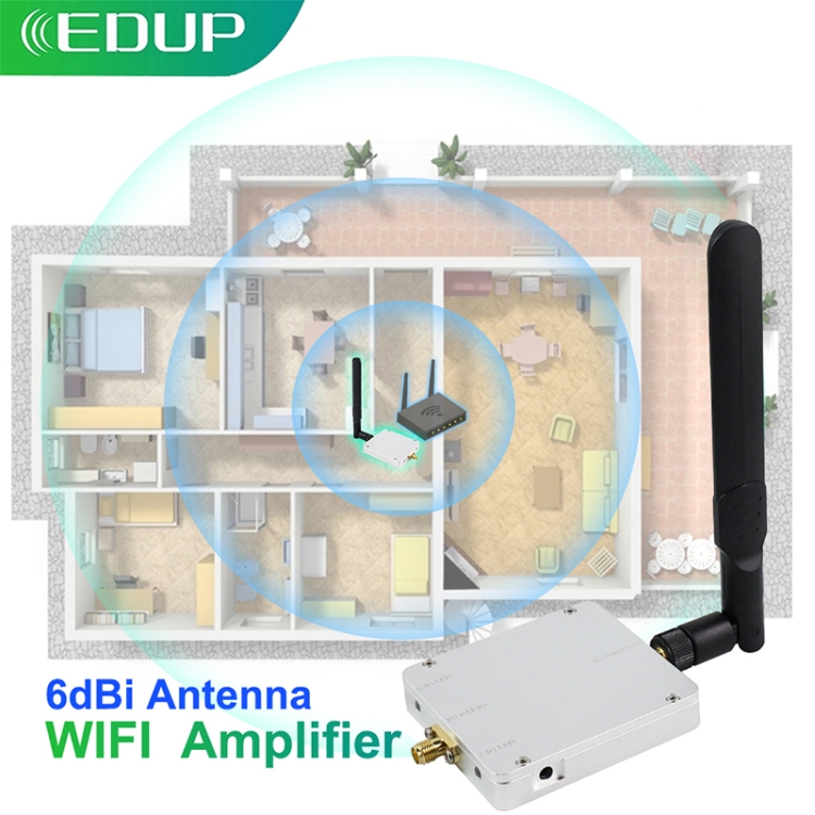 EDUP EP-AB015 4W 2.4GHz / 5.8GHz Amplificador WiFi de señal inalámbrica de doble banda - 5