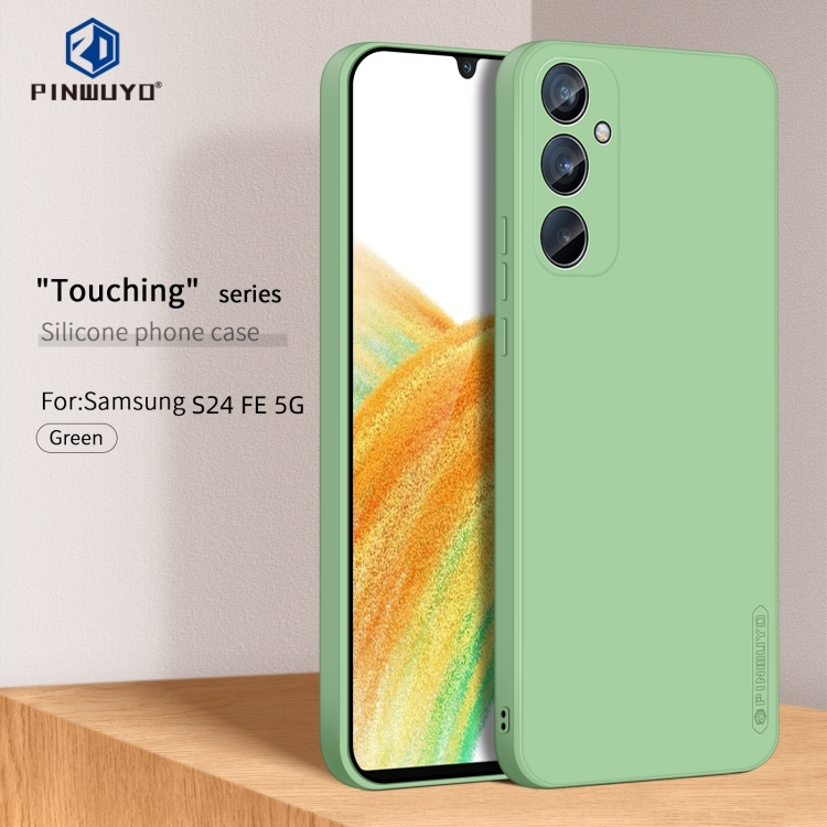 For Samsung Galaxy S24 FE 5G PINWUYO Sense Series Liquid Silicone TPU Phone Case(Green) For Samsung Galaxy S24 FE 5G PINWUYO Sense Series Liquid Silicone TPU Phone Case(Green)