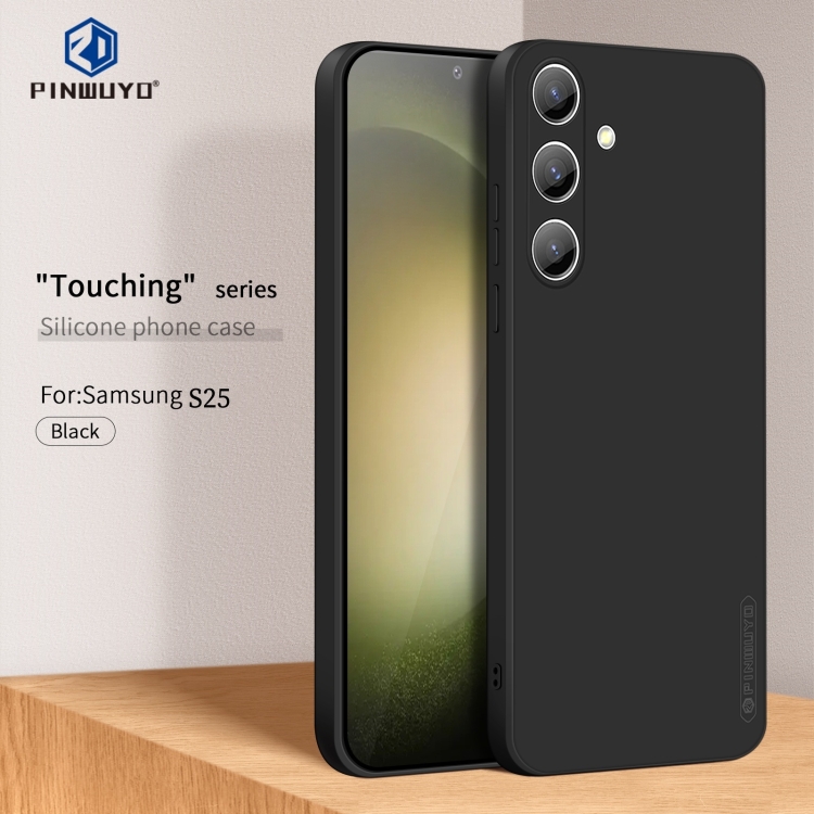For Samsung Galaxy S25 5G PINWUYO Sense Series Liquid Silicone TPU Phone Case(Black) For Samsung Galaxy S25 5G PINWUYO Sense Series Liquid Silicone TPU Phone Case(Black)