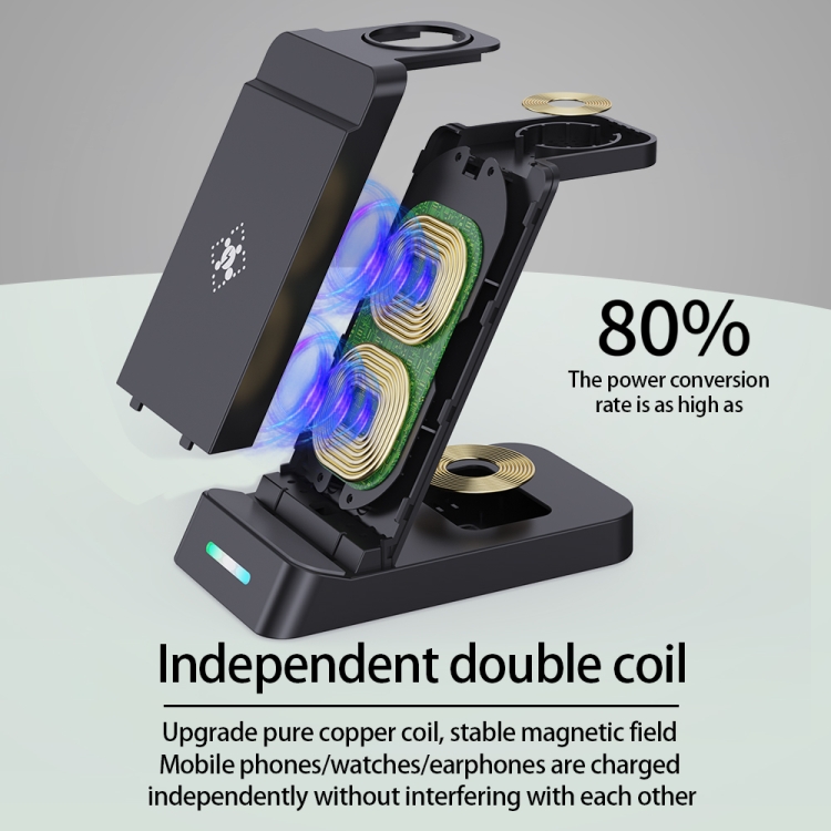 B20A 15W Qi Wireless Charger Charging Stand Compatible for iPhone iWatch Airpods(Black) B20A 15W Qi Wireless Charger Charging Stand Compatible for iPhone iWatch Airpods(Black)