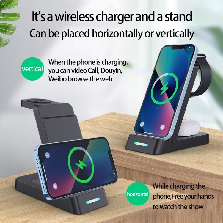 B20A 15W Qi Wireless Charger Charging Stand Compatible for iPhone iWatch Airpods(Black) B20A 15W Qi Wireless Charger Charging Stand Compatible for iPhone iWatch Airpods(Black)