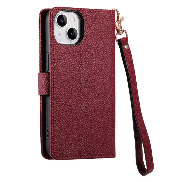 Pour iPhone 11 Love Zipper Lanyard Étui de téléphone en cuir (Rouge) - 2