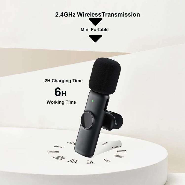 Nouveau Microphone Lavalier sans fil, annulation du bruit, enregistrement  Audio vidéo pour iPhone/iPad/Android/Xiaomi/Samsung Li