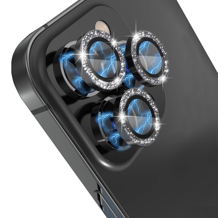For iPhone 13 Pro / 13 Pro Max NORTHJO Camera Lens Protector Tempered Glass Bling Glitter Metal Ring Film(Black) For iPhone 13 Pro / 13 Pro Max NORTHJO Camera Lens Protector Tempered Glass Bling Glitter Metal Ring Film(Black)