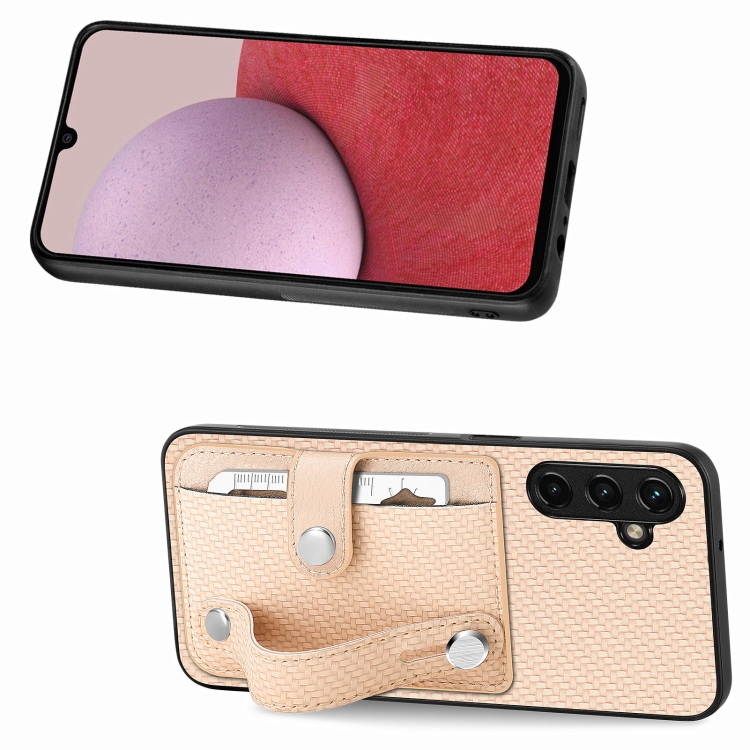 For Samsung Galaxy A14 5G Wristband Kickstand Wallet Back Phone Case with Tool Knife(Khaki) For Samsung Galaxy A14 5G Wristband Kickstand Wallet Back Phone Case with Tool Knife(Khaki)