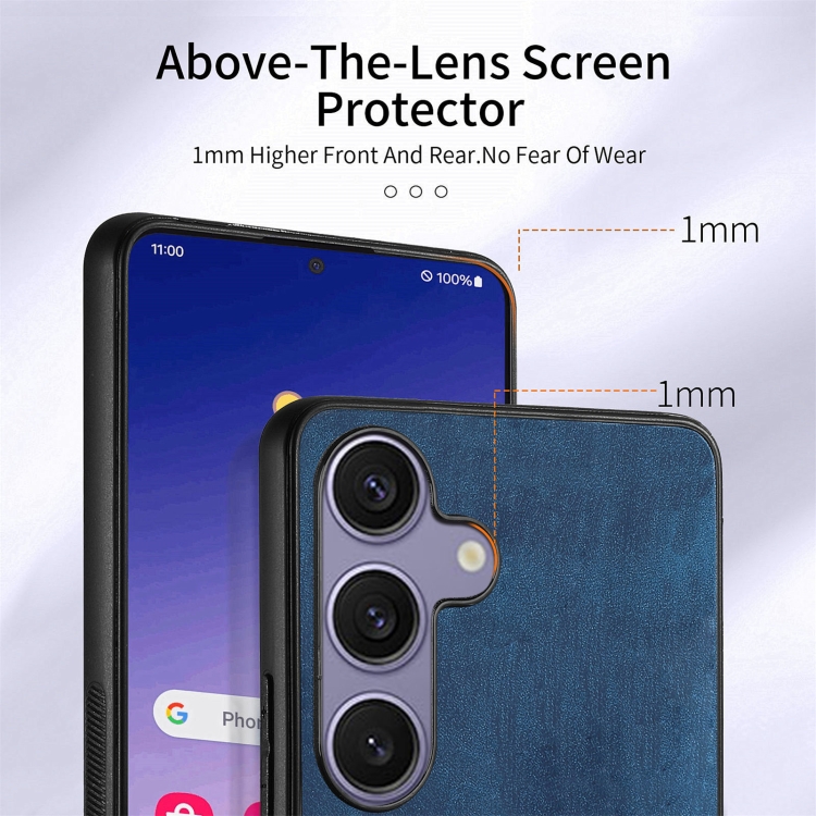 For Samsung Galaxy S25+ 5G Retro Skin-feel Ring Card Wallet Phone Case(Blue) For Samsung Galaxy S25+ 5G Retro Skin-feel Ring Card Wallet Phone Case(Blue)