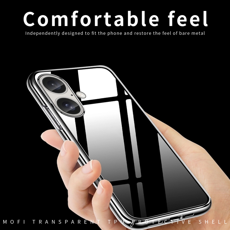 For iPhone 16 MOFI Ming Series Ultra-thin TPU Phone Case(Transparent) For iPhone 16 MOFI Ming Series Ultra-thin TPU Phone Case(Transparent)