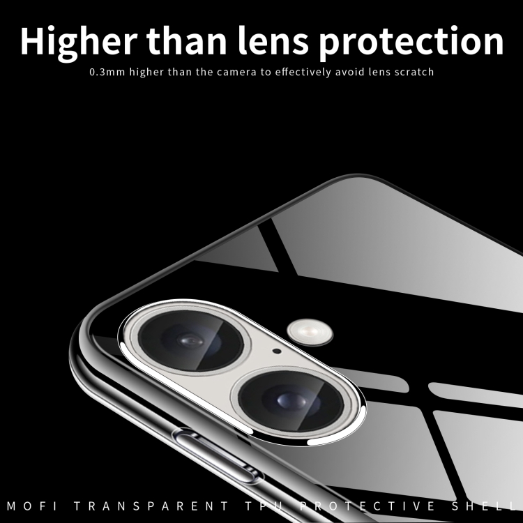 For iPhone 16 MOFI Ming Series Ultra-thin TPU Phone Case(Transparent) For iPhone 16 MOFI Ming Series Ultra-thin TPU Phone Case(Transparent)