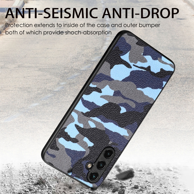 For Samsung Galaxy S20 FE Camouflage Leather Back Cover Phone Case(Blue) For Samsung Galaxy S20 FE Camouflage Leather Back Cover Phone Case(Blue)