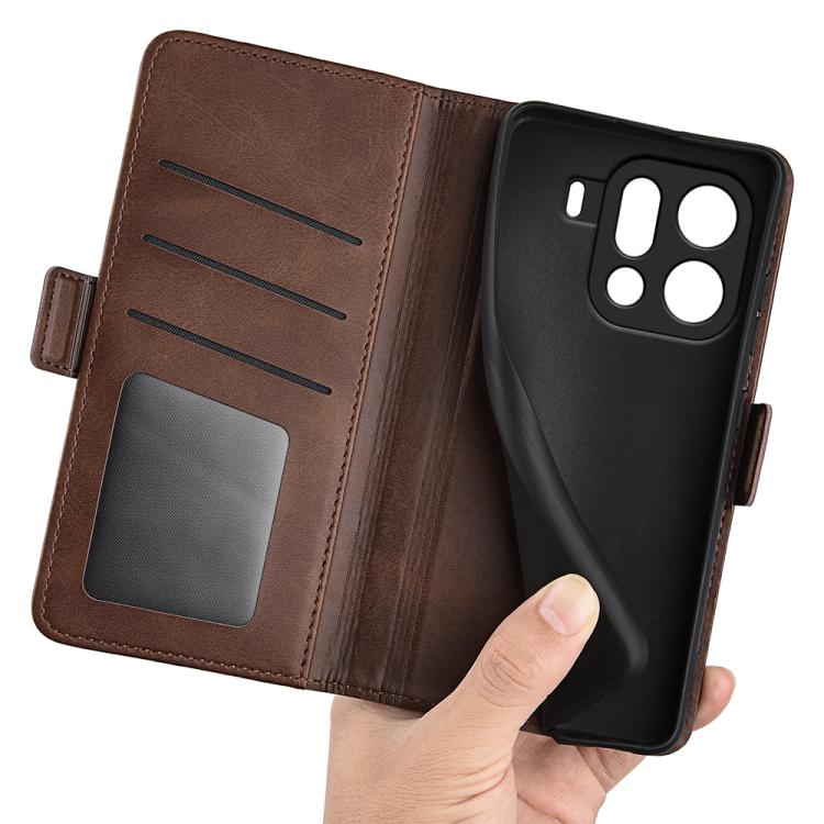 For OPPO Find X9 Pro Dual-side Magnetic Buckle Horizontal Flip Leather Phone Case(Brown)