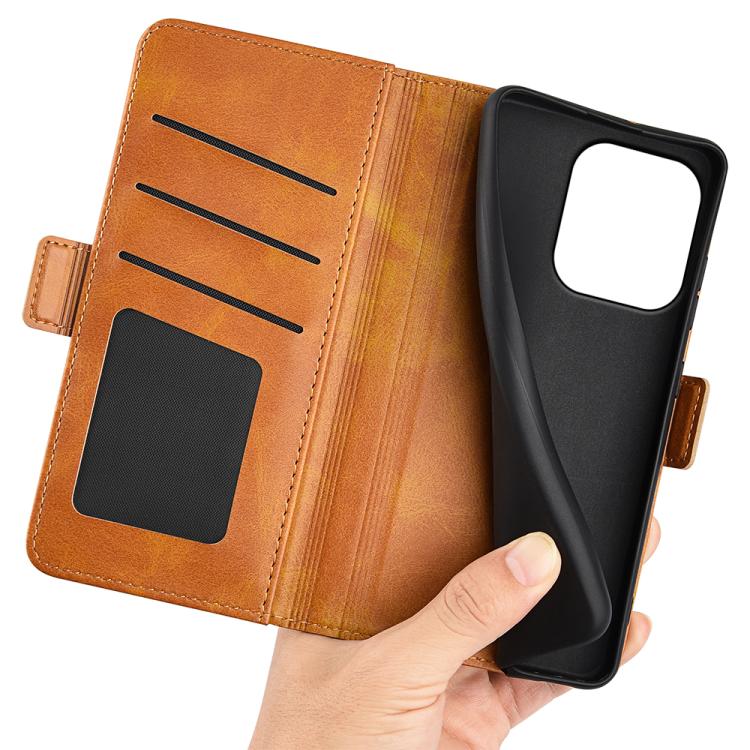 For OPPO Reno16 5G /16 Pro 5G Global Dual-side Magnetic Buckle Horizontal Flip Leather Phone Case(Yellow)