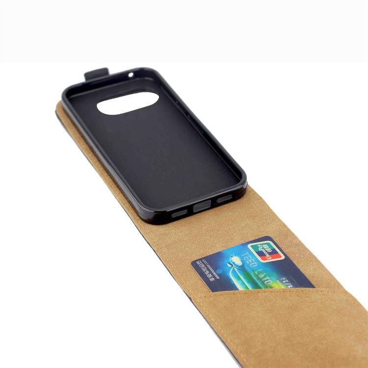 For Googlo Pixel 10a Vertical Flip Leather Phone Case with Card Slot(Black)