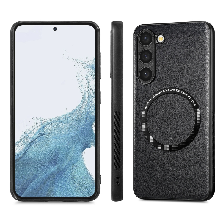 For Samsung Galaxy S23+ 5G Solid Color Leather Skin Back Cover Phone Case(Black) For Samsung Galaxy S23+ 5G Solid Color Leather Skin Back Cover Phone Case(Black)