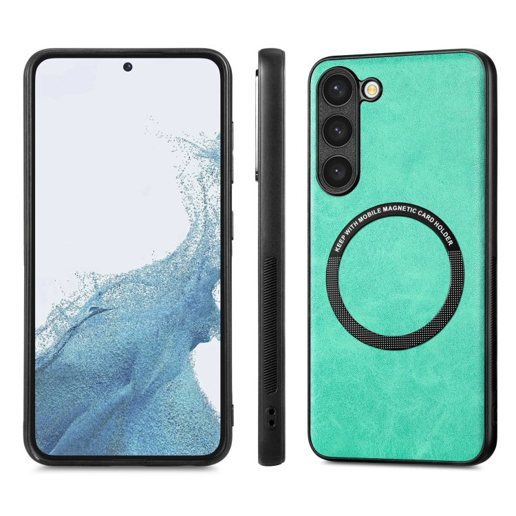 For Samsung Galaxy S23+ 5G Solid Color Leather Skin Back Cover Phone Case(Green)
