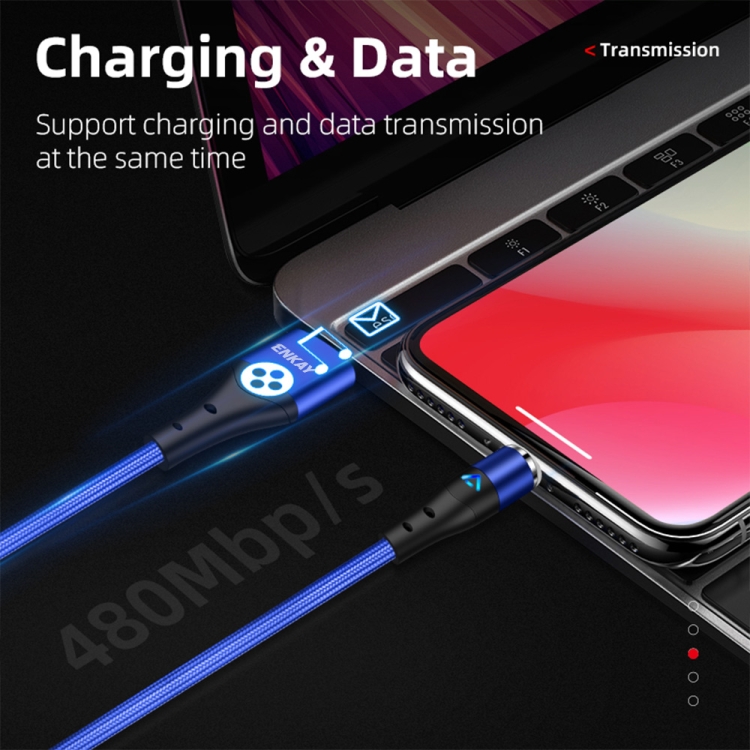 ENKAY 3A USB to Type-C Magnetic Fast Charging Data Cable พร้อมไฟ LED ...