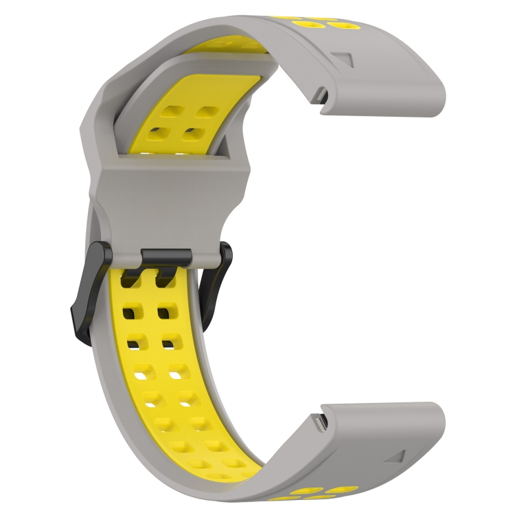 Pour Garmin Fenix 7X Sports Bracelet de montre en silicone à dégagement  rapide bicolore (jaune +