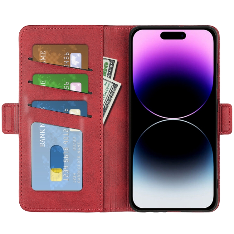 For iPhone 15 Pro Dual-side Magnetic Buckle Horizontal Flip Leather Phone Case(Red) For iPhone 15 Pro Dual-side Magnetic Buckle Horizontal Flip Leather Phone Case(Red)