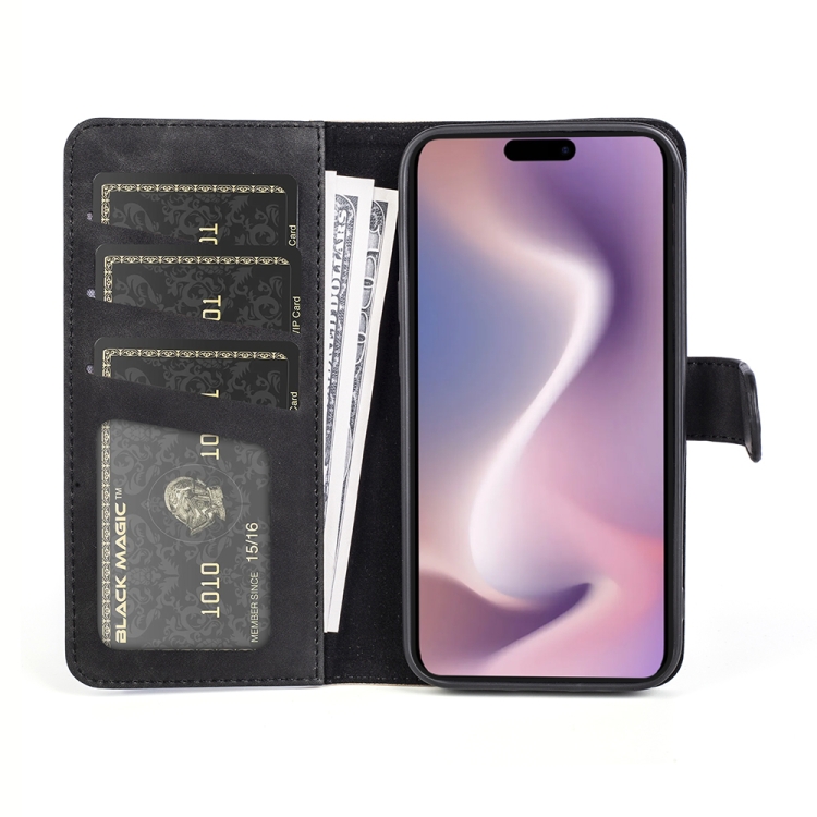For iPhone 16 Pro Stitching Horizontal Flip Leather Phone Case(Black) For iPhone 16 Pro Stitching Horizontal Flip Leather Phone Case(Black)