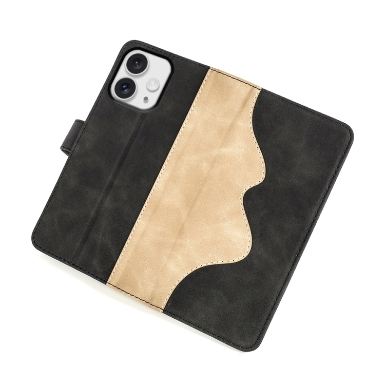 For iPhone 16 Pro Stitching Horizontal Flip Leather Phone Case(Black) For iPhone 16 Pro Stitching Horizontal Flip Leather Phone Case(Black)