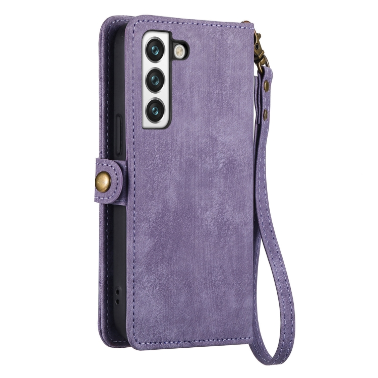 For Samsung Galaxy S21+ 5G Geometric Zipper Wallet Side Buckle Leather Phone Case(Purple) For Samsung Galaxy S21+ 5G Geometric Zipper Wallet Side Buckle Leather Phone Case(Purple)