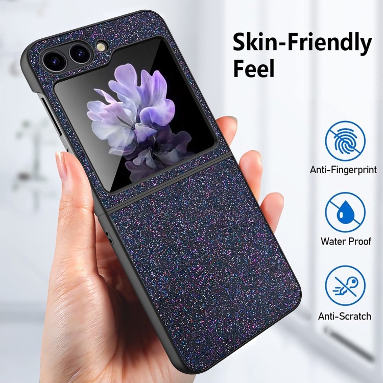 For Samsung Galaxy Z Flip5 5G Glitter Powder Skin PU All-inclusive Phone Case(Rose Gold) For Samsung Galaxy Z Flip5 5G Glitter Powder Skin PU All-inclusive Phone Case(Rose Gold)