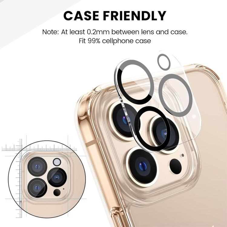 For iPhone 16 Pro / 16 Pro Max 2pcs ENKAY Hat-Prince 9H Rear Camera Lens Tempered Glass Film For iPhone 16 Pro / 16 Pro Max 2pcs ENKAY Hat-Prince 9H Rear Camera Lens Tempered Glass Film