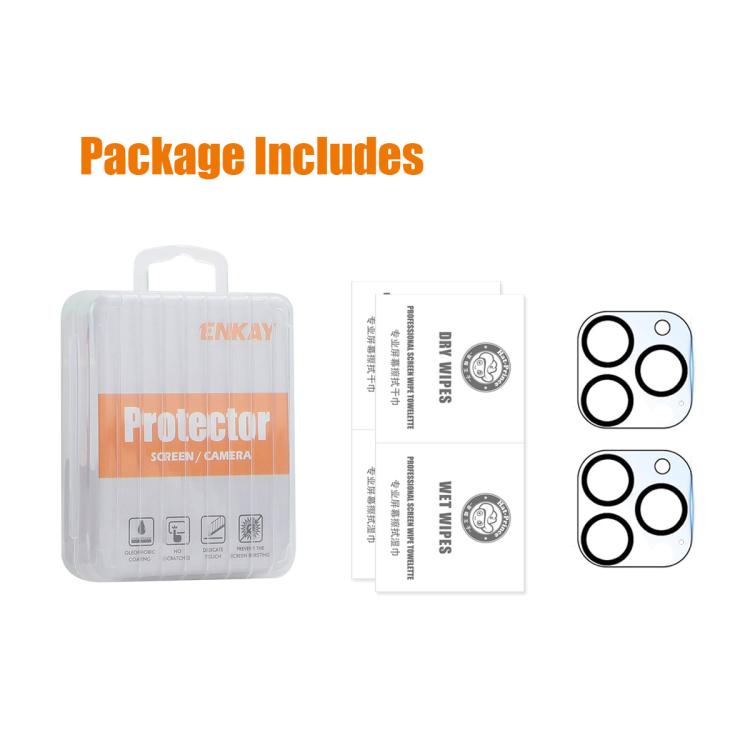 For iPhone 16 Pro / 16 Pro Max 2pcs ENKAY Hat-Prince 9H Rear Camera Lens Tempered Glass Film For iPhone 16 Pro / 16 Pro Max 2pcs ENKAY Hat-Prince 9H Rear Camera Lens Tempered Glass Film