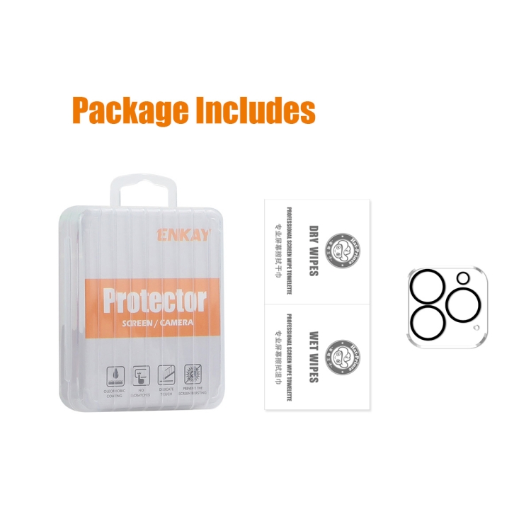 For iPhone 16 Pro / 16 Pro Max ENKAY Hat-Prince 9H Rear Camera Lens Tempered Glass Film For iPhone 16 Pro / 16 Pro Max ENKAY Hat-Prince 9H Rear Camera Lens Tempered Glass Film