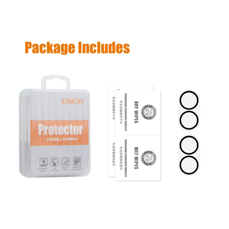 For iPhone 16 / 16 Plus 2pcs ENKAY Hat-Prince 9H Rear Camera Lens Tempered Glass Film For iPhone 16 / 16 Plus 2pcs ENKAY Hat-Prince 9H Rear Camera Lens Tempered Glass Film