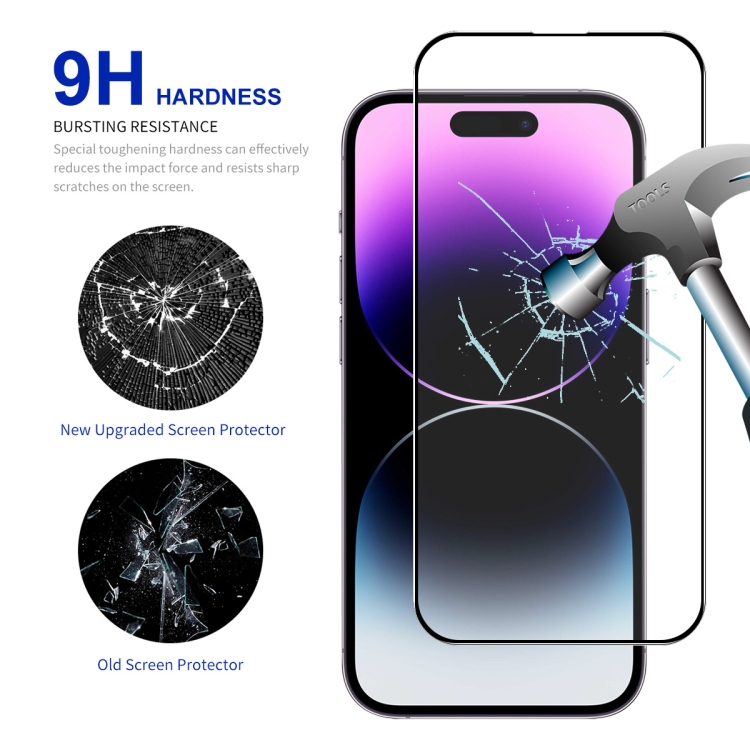 For iPhone 15 Pro 10pcs ENKAY Full Glue High Aluminum-silicon Tempered Glass Film For iPhone 15 Pro 10pcs ENKAY Full Glue High Aluminum-silicon Tempered Glass Film