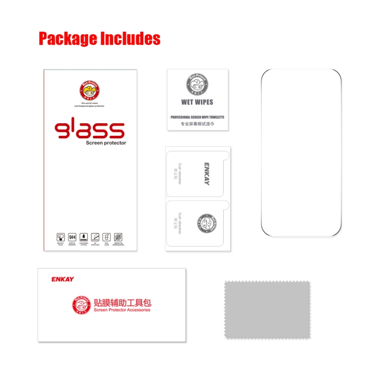 For iPhone 15 ENKAY Hat-Prince 0.26mm 9H 2.5D High Aluminum-silicon Tempered Glass Film For iPhone 15 ENKAY Hat-Prince 0.26mm 9H 2.5D High Aluminum-silicon Tempered Glass Film