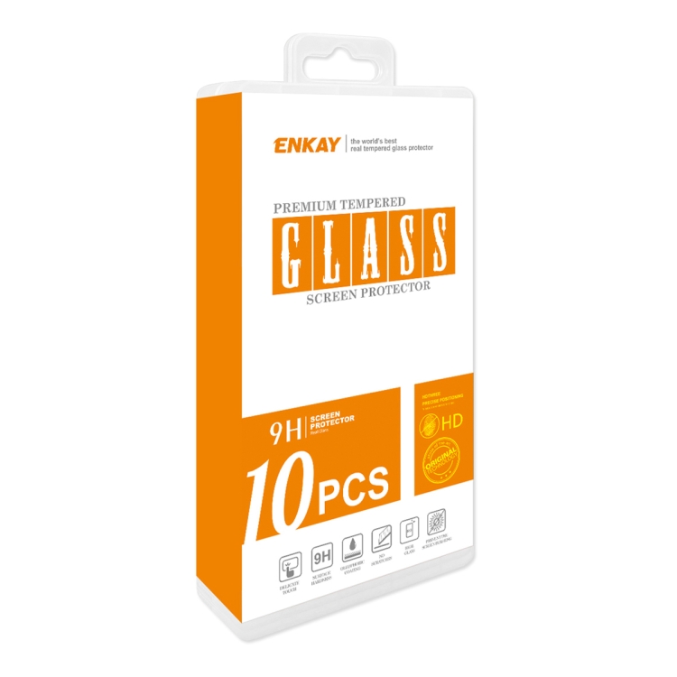 For iPhone 15 Plus 10pcs ENKAY 0.26mm 9H 2.5D High Aluminum-silicon Tempered Glass Film For iPhone 15 Plus 10pcs ENKAY 0.26mm 9H 2.5D High Aluminum-silicon Tempered Glass Film
