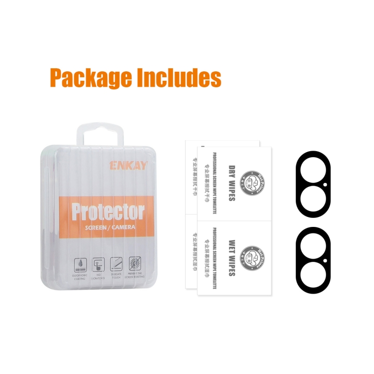 For iPhone 16 / 16 Plus 2pcs ENKAY Hat-Prince 9H Rear Camera Lens Tempered Glass Film For iPhone 16 / 16 Plus 2pcs ENKAY Hat-Prince 9H Rear Camera Lens Tempered Glass Film