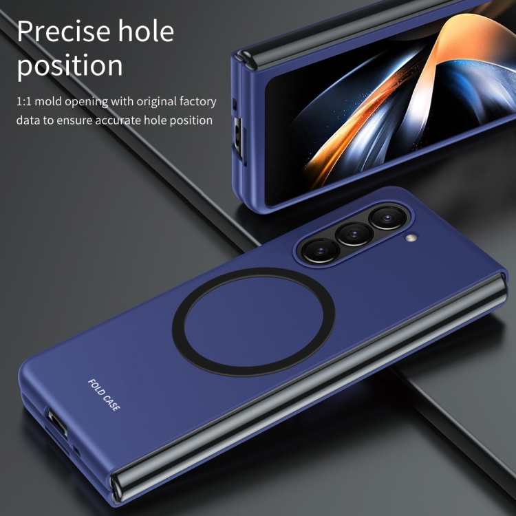 For Samsung Galaxy Z Fold5 5G Skin Feel Magnetic Shockproof Protective Phone Case(Bule) For Samsung Galaxy Z Fold5 5G Skin Feel Magnetic Shockproof Protective Phone Case(Bule)