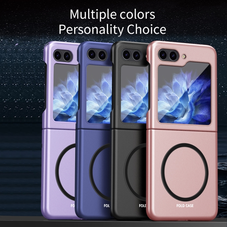 For Samsung Galaxy Z Flip5 5G Skin Feel Magnetic Shockproof Protective Phone Case(Purple) For Samsung Galaxy Z Flip5 5G Skin Feel Magnetic Shockproof Protective Phone Case(Purple)