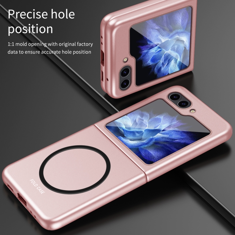 For Samsung Galaxy Z Flip5 5G Skin Feel Magnetic Shockproof Protective Phone Case(Purple) For Samsung Galaxy Z Flip5 5G Skin Feel Magnetic Shockproof Protective Phone Case(Purple)