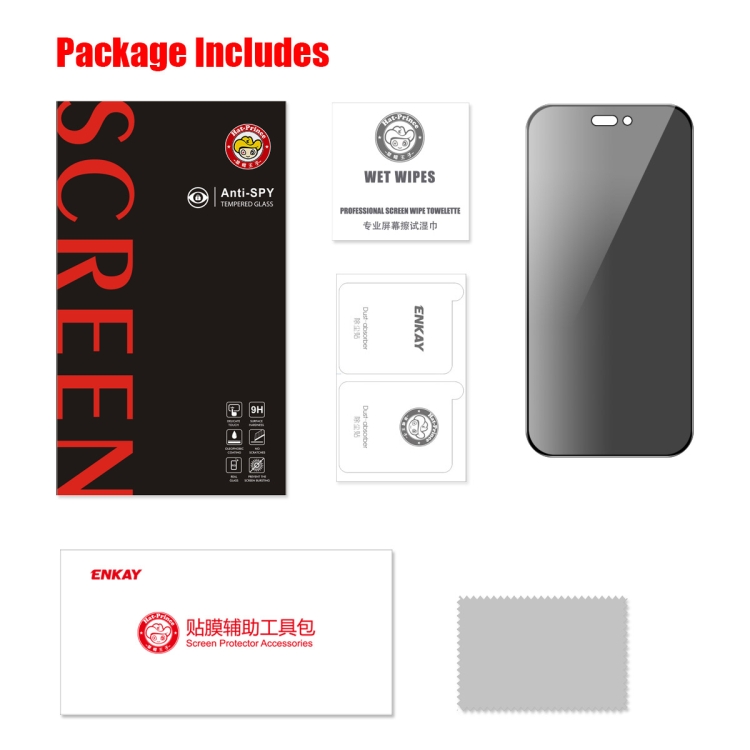 For iPhone 16 ENKAY Hat-Prince 28 Degree Anti-peeping Tempered Glass Full Screen Film For iPhone 16 ENKAY Hat-Prince 28 Degree Anti-peeping Tempered Glass Full Screen Film