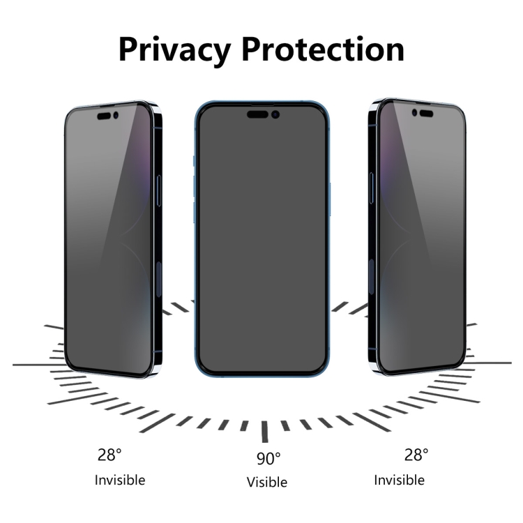 For iPhone 15 Pro Max 2pcs ENKAY Hat-Prince 28° Anti-peeping Tempered Glass Protector Full Screen Film - 2