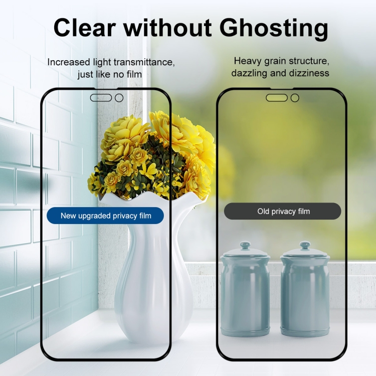 For iPhone 15 Pro Max 2pcs ENKAY Hat-Prince 28° Anti-peeping Tempered Glass Protector Full Screen Film - 3