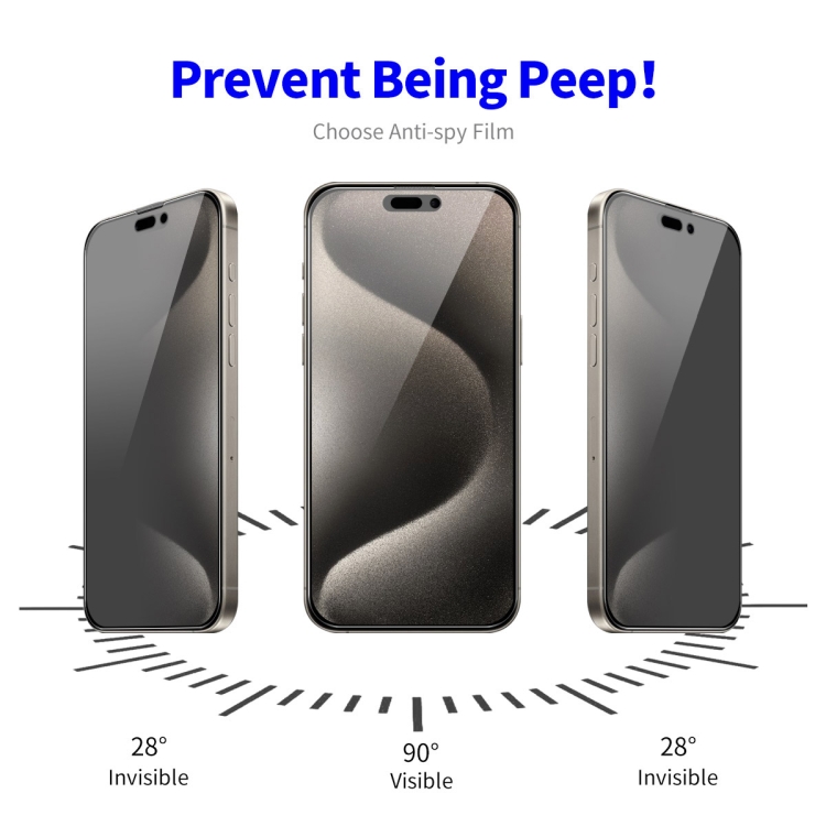 For iPhone 16 Pro Max 5pcs ENKAY Hat-Prince 28° Anti-peeping Tempered Glass Protector Full Screen Film