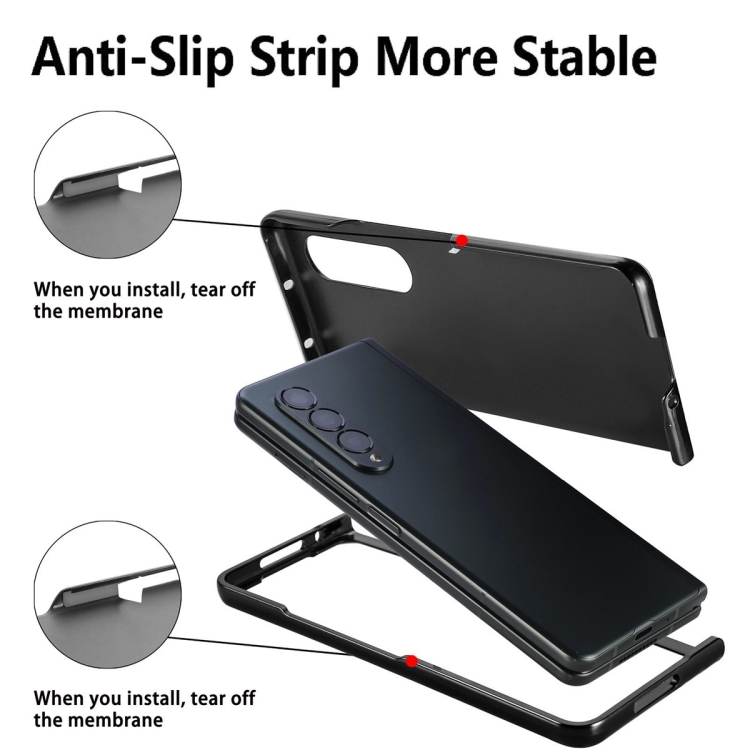 For Samsung Galaxy Z Fold6 JUNSUNMAY Carbon Fiber Pattern Leather Skin PC Folding Phone Case(Black) For Samsung Galaxy Z Fold6 JUNSUNMAY Carbon Fiber Pattern Leather Skin PC Folding Phone Case(Black)