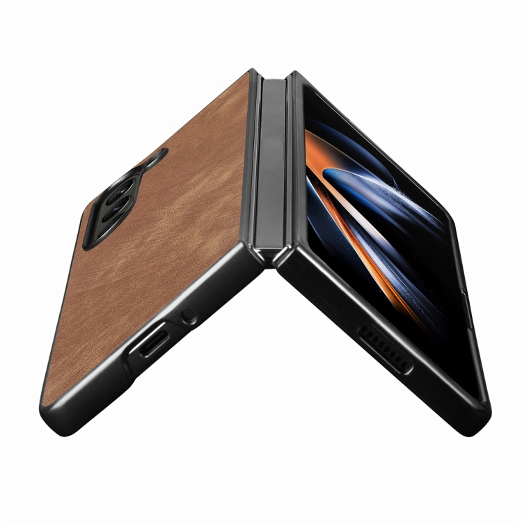 For Samsung Galaxy Z Fold6 JUNSUNMAY Retro Pattern Leather Skin PC Folding Phone Case(Black) For Samsung Galaxy Z Fold6 JUNSUNMAY Retro Pattern Leather Skin PC Folding Phone Case(Black)