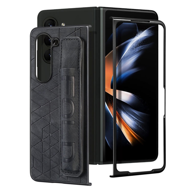 For Samsung Galaxy Z Fold6 JUNSUNMAY Retro Pattern Leather Skin PC Folding Phone Case with Pen Slot(Black) For Samsung Galaxy Z Fold6 JUNSUNMAY Retro Pattern Leather Skin PC Folding Phone Case with Pen Slot(Black)
