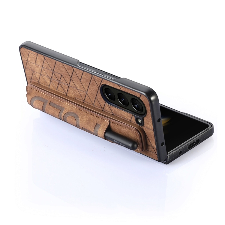For Samsung Galaxy Z Fold6 JUNSUNMAY Retro Pattern Leather Skin PC Folding Phone Case with Pen Slot(Black) For Samsung Galaxy Z Fold6 JUNSUNMAY Retro Pattern Leather Skin PC Folding Phone Case with Pen Slot(Black)