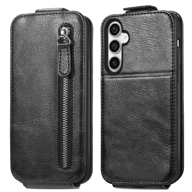 For Samsung Galaxy S23 FE 5G Zipper Wallet Vertical Flip Leather Phone Case(Black) For Samsung Galaxy S23 FE 5G Zipper Wallet Vertical Flip Leather Phone Case(Black)